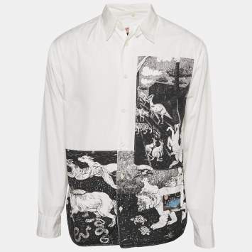 Prada x Survival Utopia White Printed Cotton Shirt M