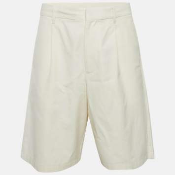 Prada Cream Cotton Bermuda Shorts L