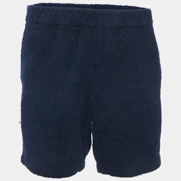 Prada Navy Blue  Terry Cotton Shorts L