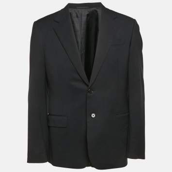 Prada Navy Blue Wool Regular Fit Blazer L