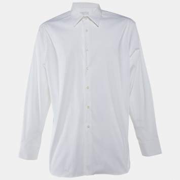 Prada Off-White Cotton Button Front Shirt XXXL