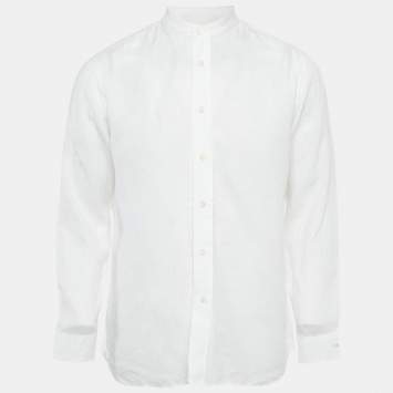 Pre Owned Prada White Cotton Long Sleeve Shirt M