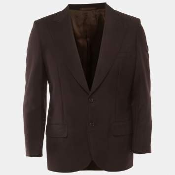 Pre Owned Prada Brown Wool Blend Regular Fit Blazer L