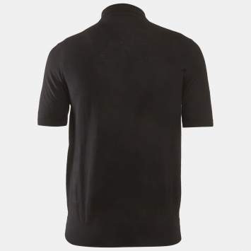 Prada Black Re-Nylon Triangle Logo Cotton Blend Polo T-Shirt XXL