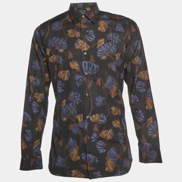Pre Owned Prada Multicolour Floral Print Cotton Long Sleeve Shirt M