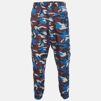 Pre Owned Prada Multicolour Camouflage Print Nylon Track Pants XL