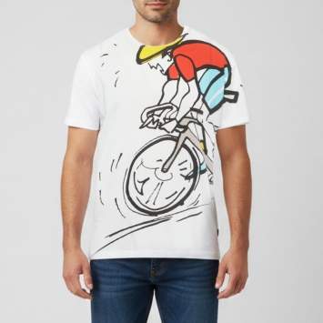 Pre Owned Prada White Graphic Print Jersey Crewneck T-Shirt XL