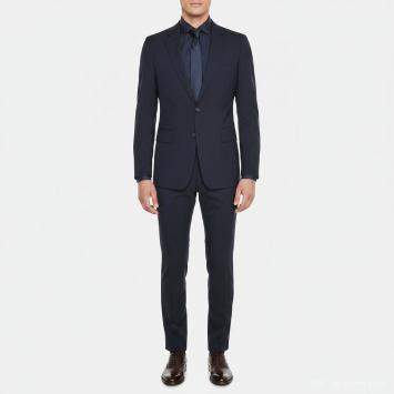 Pre Owned Prada Navy Blue Wool Single Breasted Suit and Pants Set S