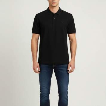 Pre Owned Prada Black Cotton Pique Polo T-Shirt XL