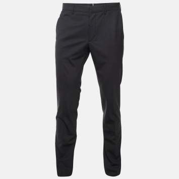 Pre Owned Prada Black Wool Blend Regular Fit Pants S