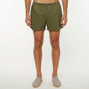 Pre Owned Prada Green Re-Nylon Drawstring Swim Shorts L