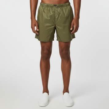 Pre Owned Prada Green Re-Nylon Drawstring Swim Shorts XL
