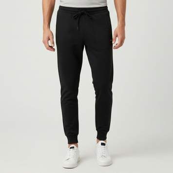Pre Owned Prada Re-Nylon Black Logo Detail Technical Cotton Joggers Pants L