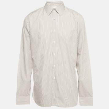 Pre Owned Prada Multicolor Stripe Cotton Button Down T-Shirt XXL