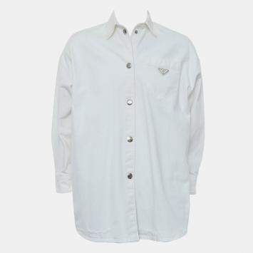 Pre Owned Prada Long Sleeve Denim Shirt IT 36