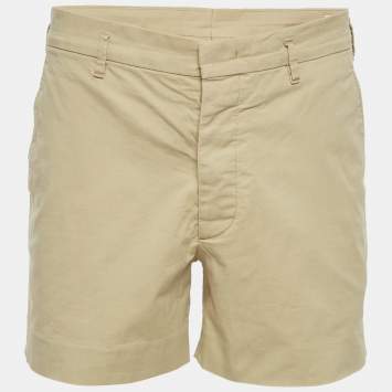 Pre Owned Prada Beige Stretch Cotton Regular Shorts L
