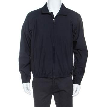 Pre Owned Prada Midnight Blue Zip Front Harrington Jacket L