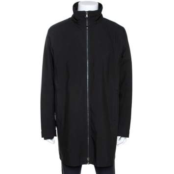 Pre Owned Prada Black Nylon Zip Front Jacket XXL