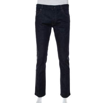 Pre Owned Prada Navy Blue Denim Tight Fit Jeans L