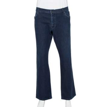 Prada Navy Blue Denim Straight Leg Jeans 3XL