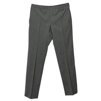 Pre Owned Prada Grey Wool Regular Fit Pants M
