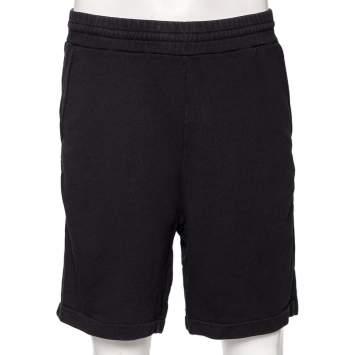 مملوكة مسبقًا Prada Black Cotton Knit Shorts L