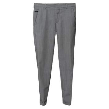 Pre Owned Prada Blue Micro Checkered Wool Tailored Pants XS