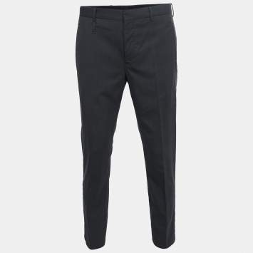 Pre Owned Prada Charcoal Grey Wool Trousers M