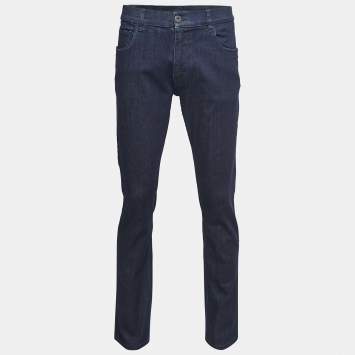 Pre Owned Prada Dark Blue Denim Tapered Jeans L Waist 34"