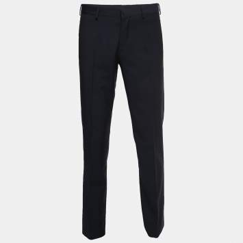 Pre Owned Prada Navy Blue Wool Tailored Trousers M 