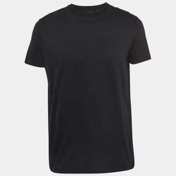 Pre Owned Prada Black Cotton Crew Neck T-Shirt L