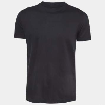 Pre Owned Prada Black Cotton Crew Neck T-Shirt L
