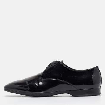 Pre Owned Prada Black Patent Leather Lace Derby Size 42