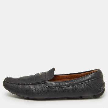 Prada Blue Leather Slip On Loafers Size 46