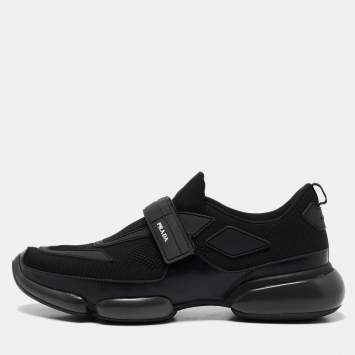 Pre Owned Prada Black Fabric and Rubber Cloudbust Low Top Sneakers Size 40