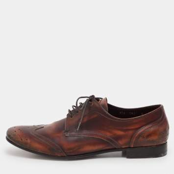 Prada Brown Leather Oxfords Size 40