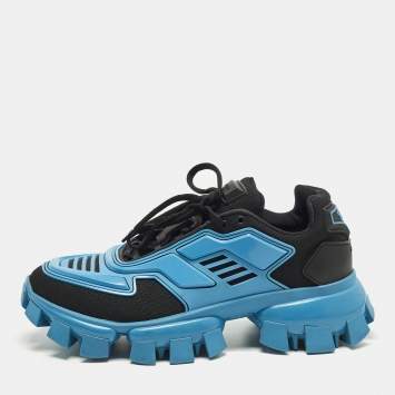 مملوكة مسبقًا Prada Cloudbust Thunder Size 42.5 Black Knit Fabric and Rubber Low Top Sneakers