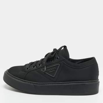Pre Owned Prada Prax 01 Size 43 Blue Nylon Lace Up Sneakers