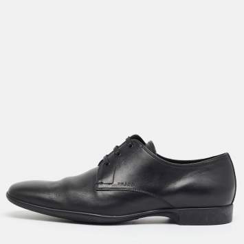 Pre Owned Prada Size 43.5 Black Leather Derby