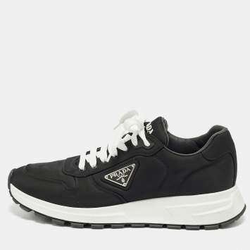 مملوكة مسبقًا Prada New Avenue Size 43.5 Black Nylon Lace Up Sneakers