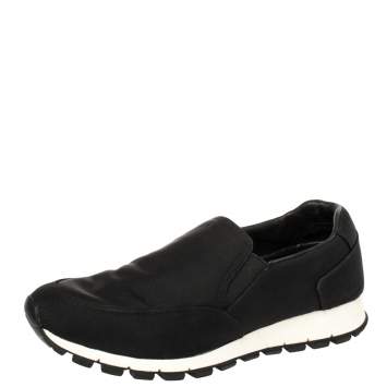 Pre Owned Prada Sport Black Canvas Slip On Sneakers Size 41
