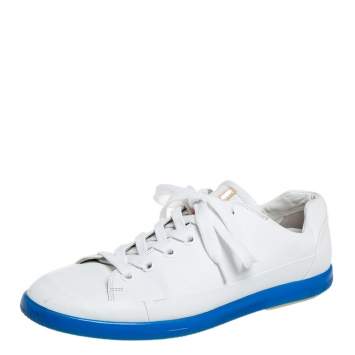 Pre Owned Prada Sport White Leather Low Top Sneakers Size 42
