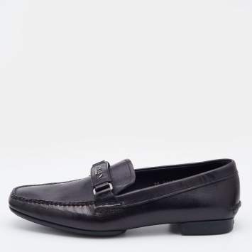مملوكة مسبقًا Prada Black Leather Slip On Loafers Size 41