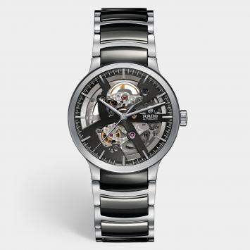 Pre Owned Rado Black Ceramic Stainless Steel Centrix Open Heart R30178152 Women's Wristwatch 38 mm 