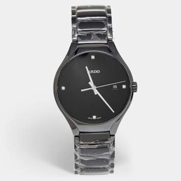 Rado Black High-Tech Ceramic Titanium Diamond True R27238722 Men's Wristwatch 40 mm