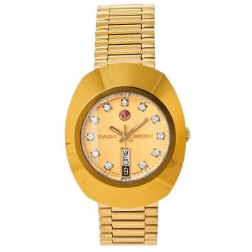 Pre Owned Rado Gold PVD Coated Stainless Steel DiaStar R12413493 Automatic Men's Wristwatch 35 mm