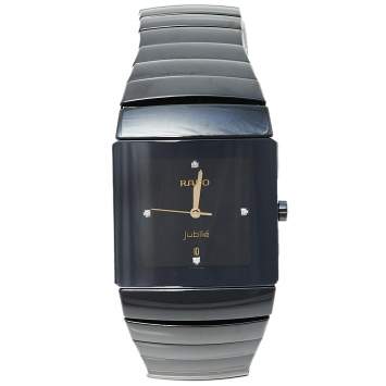 Pre Owned Rado Black Ceramic Jubile 152.0335.3 Men's Wristwatch 30 mm