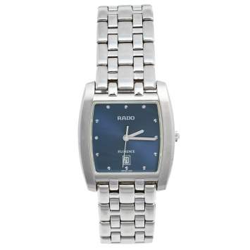 Pre Owned Rado Blue Stainless Steel Florence 152.3724.4 Men's Wristwatch 30 mm