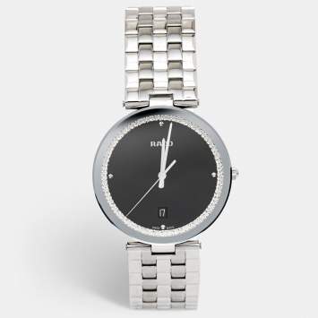 Pre Owned Rado Black Stainless Steel Florence R48870153 Men's Wristwatch 38 mm