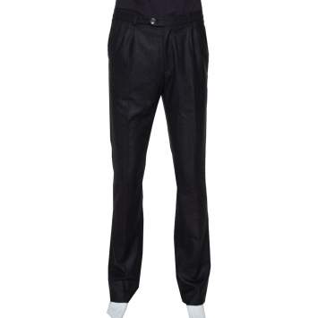 Pre Owned Raf Simons Black Wool Tailored Pants XL